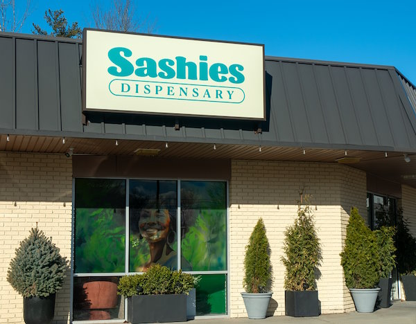 Storefront of Sashies Dispensary in Ballston Spa, NY
